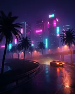 Трейлер 1 GTA 6, неоновый постер Vicemania
