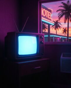 Телевизор с неоновой подсветкой символизирует телевидение в игре ГТА 6