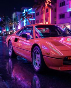 Неоновый арт спорткара в стиле Stinger в ГТА 6