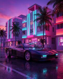 Кабриолет в неоновом стиле как символ Feltzer в ГТА 6