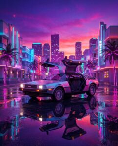 Неоновый ретро спорткар как символ ожиданий Deluxo в ГТА 6