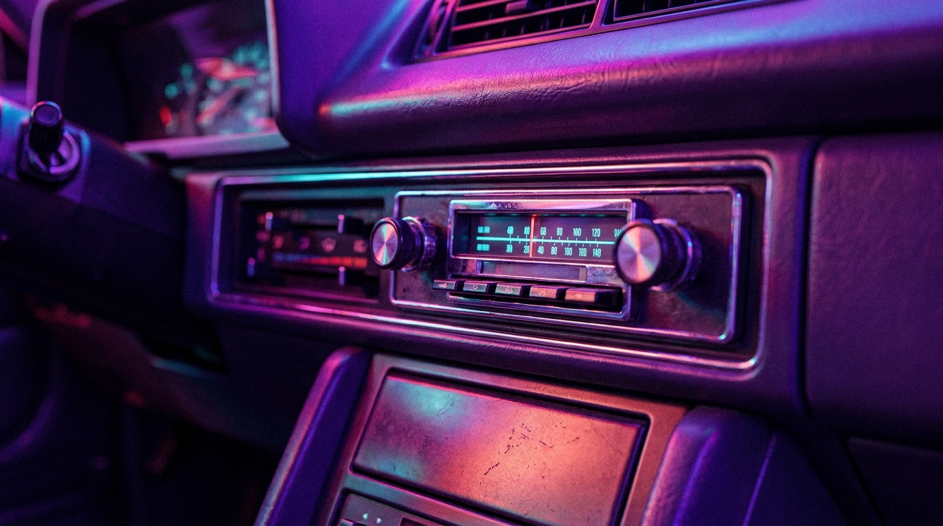 Автомагнитола с подсветкой частот, символизирующая эфир Radio Los Santos в ГТА 6