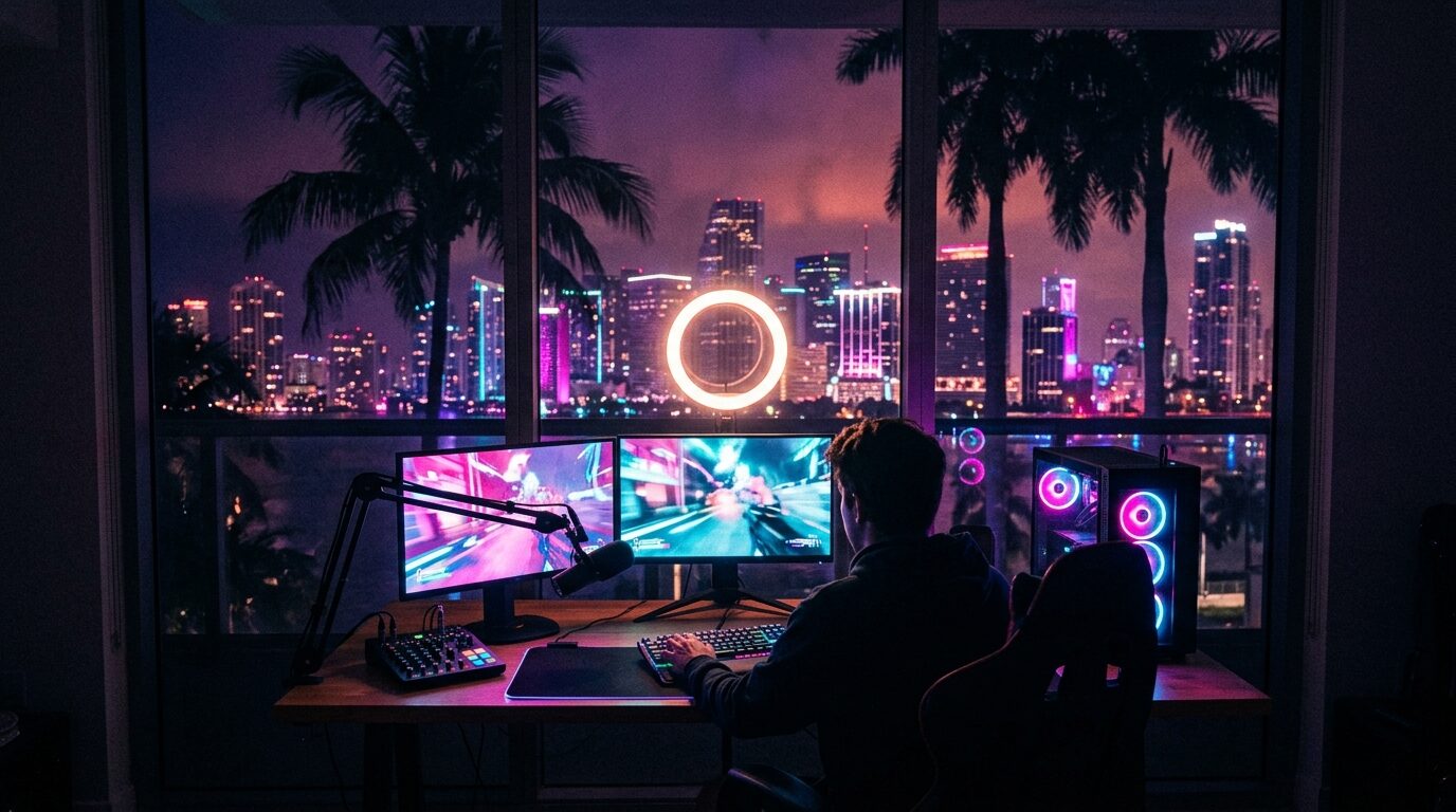Стриминг в ГТА 6: что известно про Twitch, Kick и YouTube · концепт Vicemania