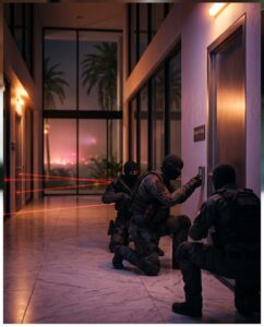 Штурм здания спецслужбы как отсылка к The Bureau Raid в ГТА 6