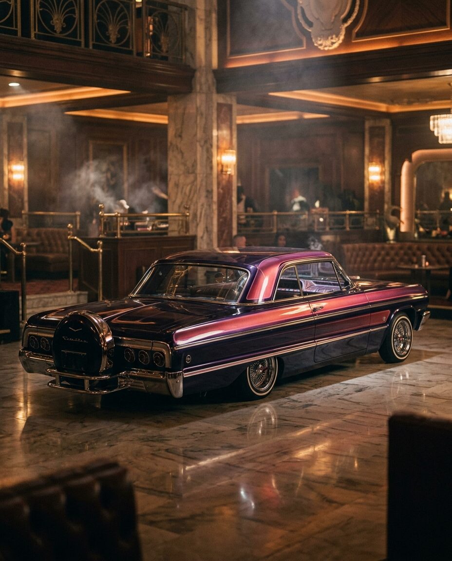 Классический лоурайдер в неоновом стиле как символ Voodoo в ГТА 6